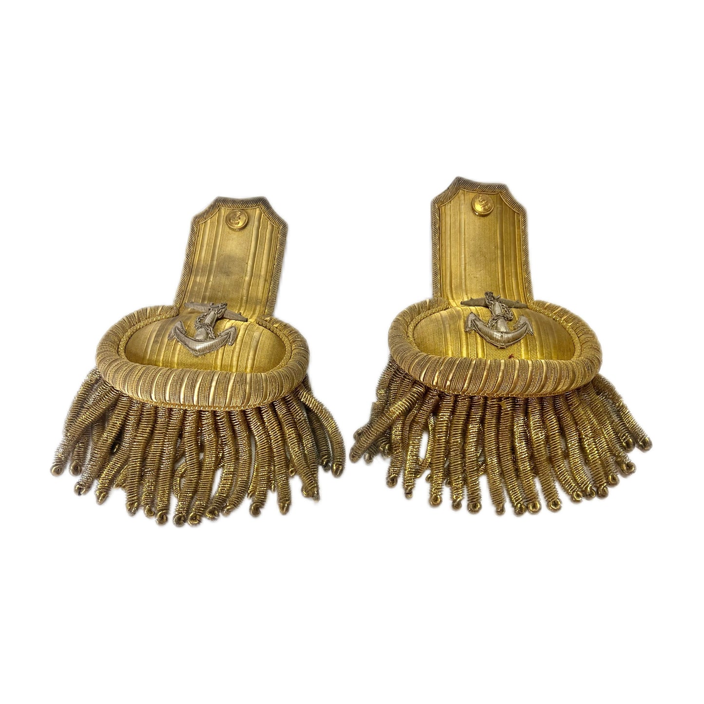 Late Victorian to early Edwardian regulation Royal Navy epaulettes by J. Gieve & Sons