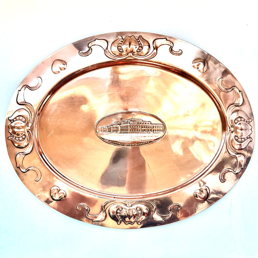 Vintage near antique Canberra Parliament House commemorative copper tray by Joseph Sankey & Sons circa 1927