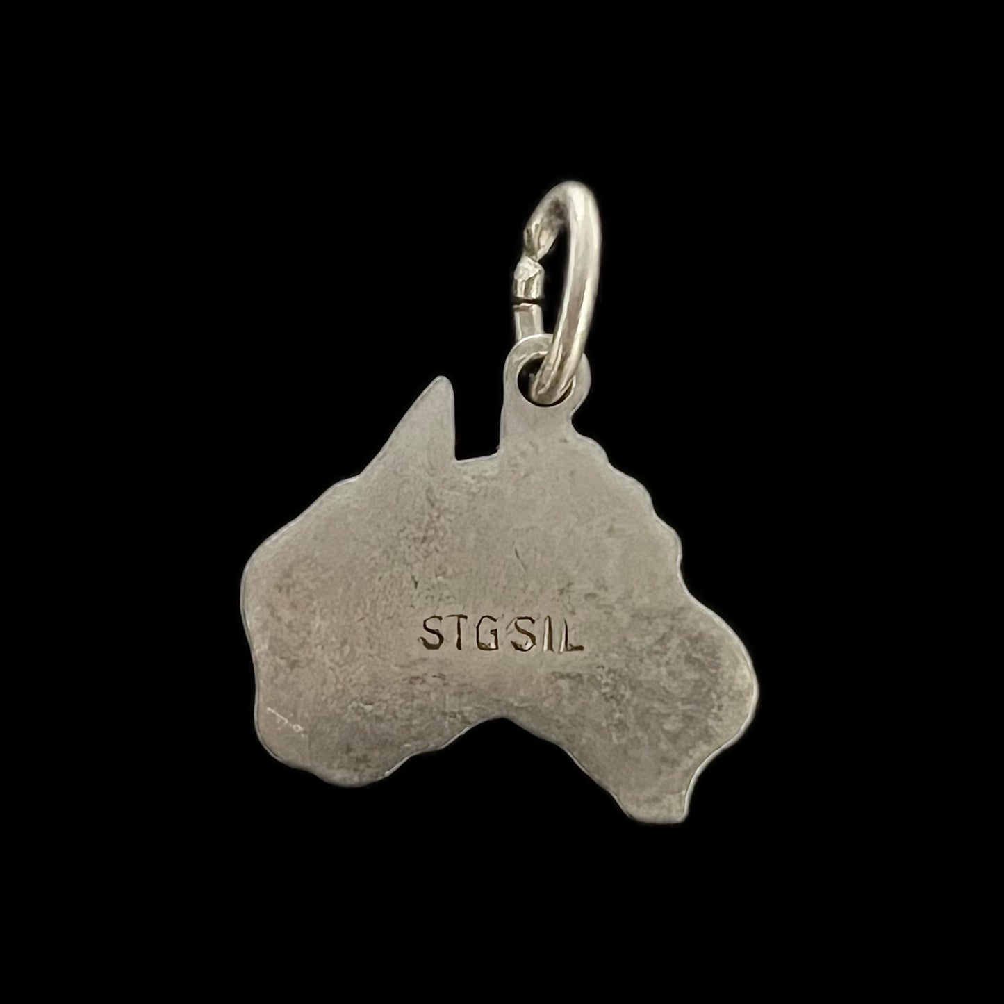 Vintage sterling silver map of Australia charm