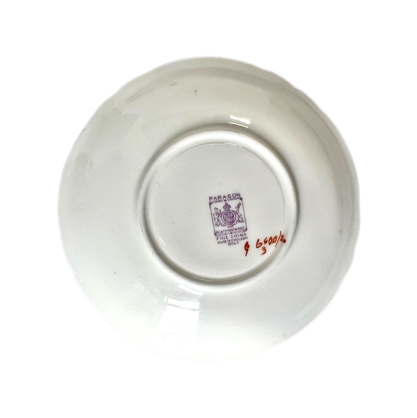 Near antique 1930s Paragon Blue Pansy teacup and saucer as found