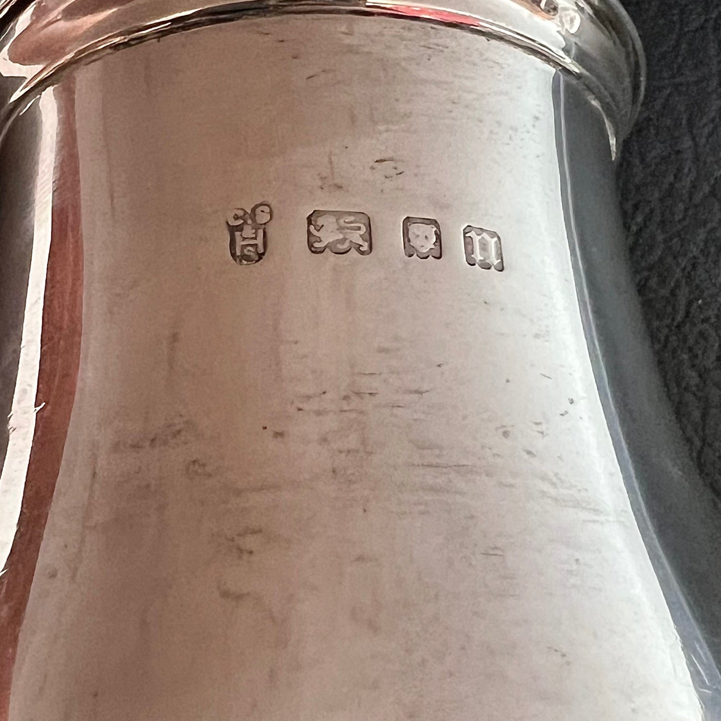 Near antique George V sterling silver muffineer. London, 1928, C.S. Harris & Sons Ltd.