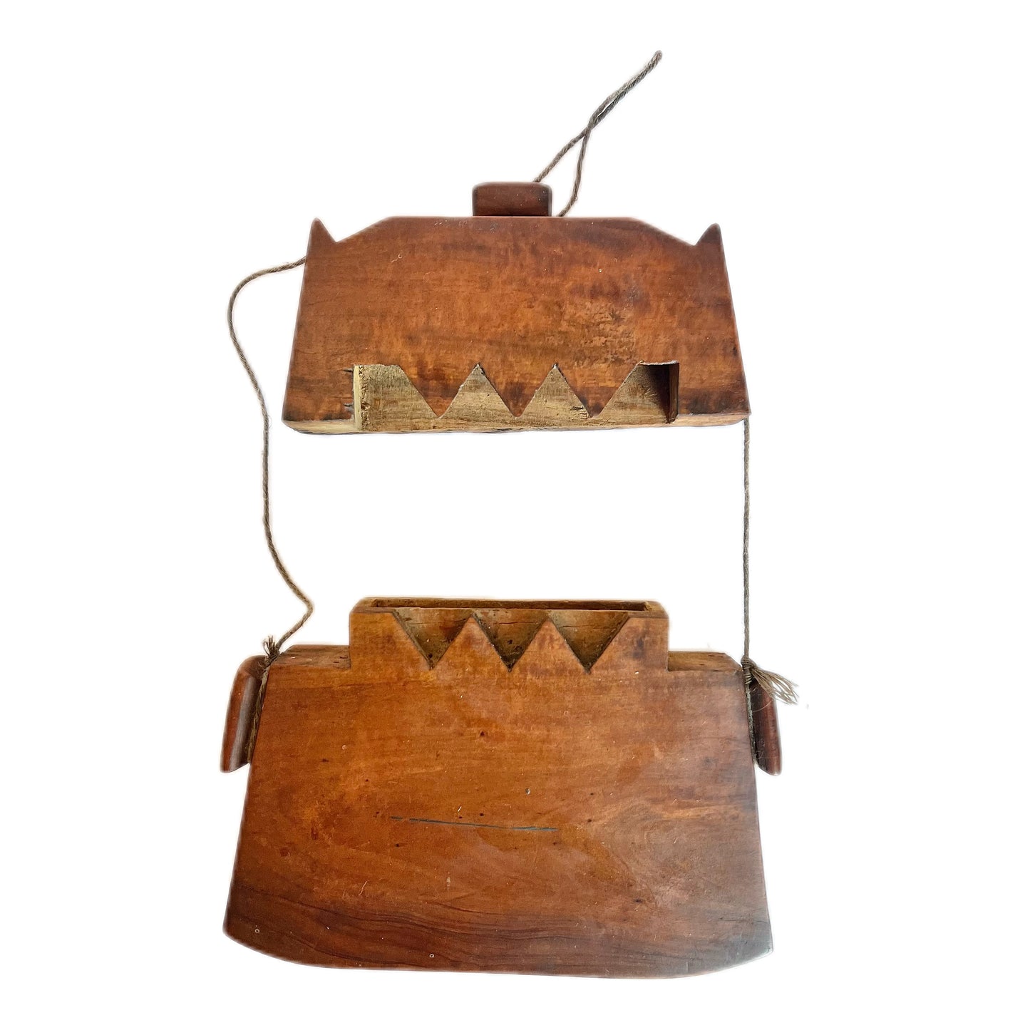Antique traditional “Tongal” wooden tobacco or betel lime box, Sumba Island, Indonesia