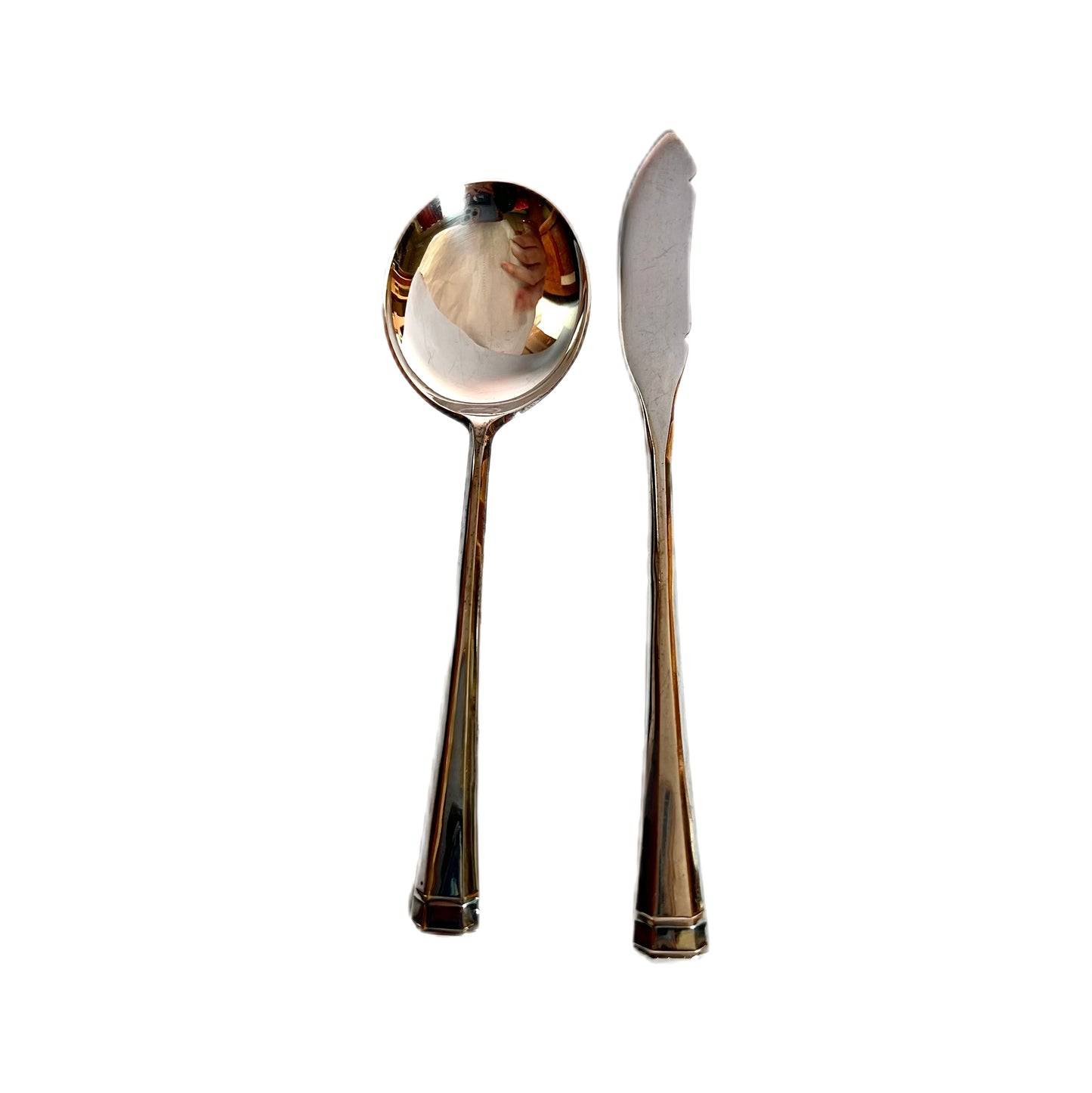 Vintage Australian Art Deco sterling silver spoon and butter spreader by Apex