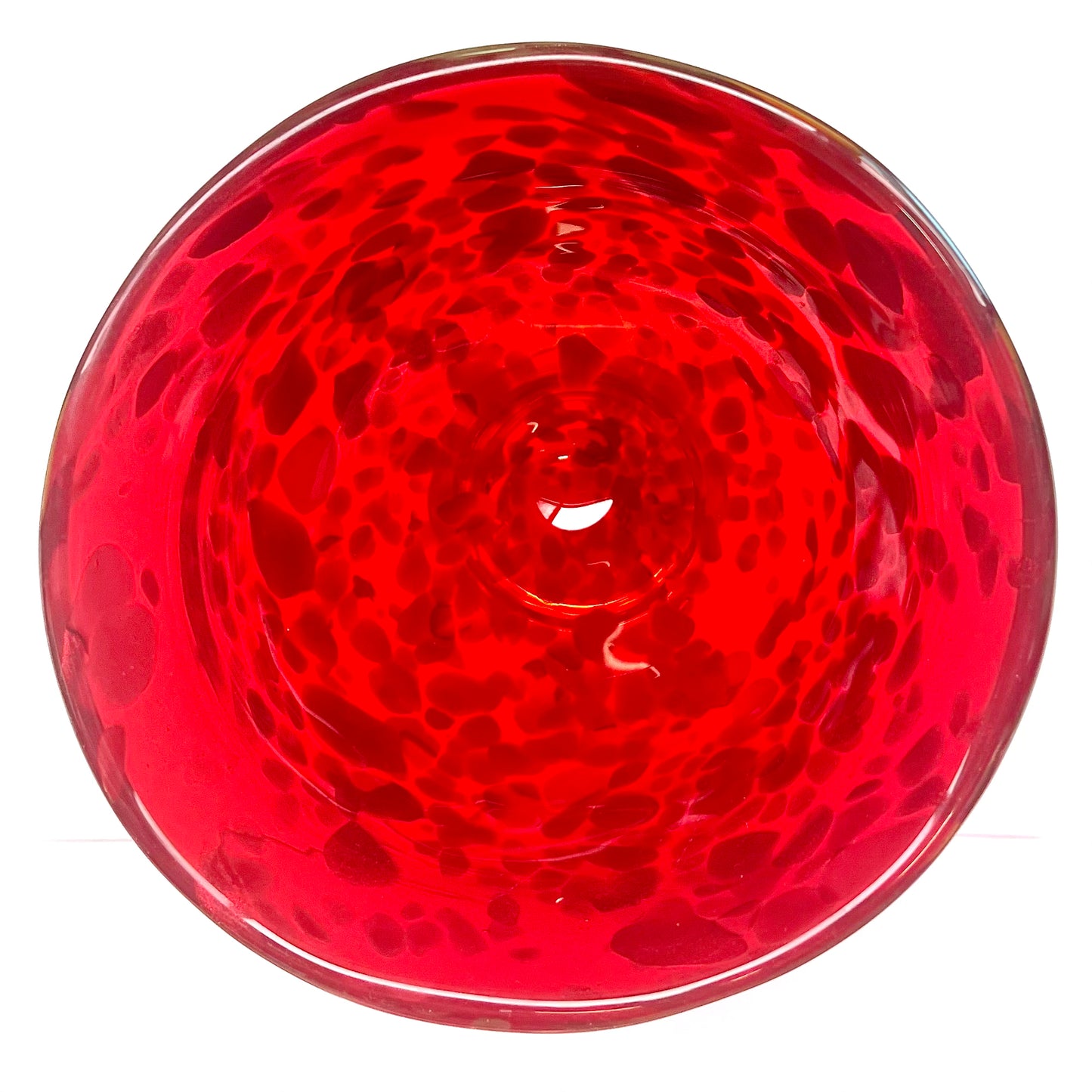 Statement midcentury handblown red Murano glass centrepiece bowl with tutti frutti confetti pattern