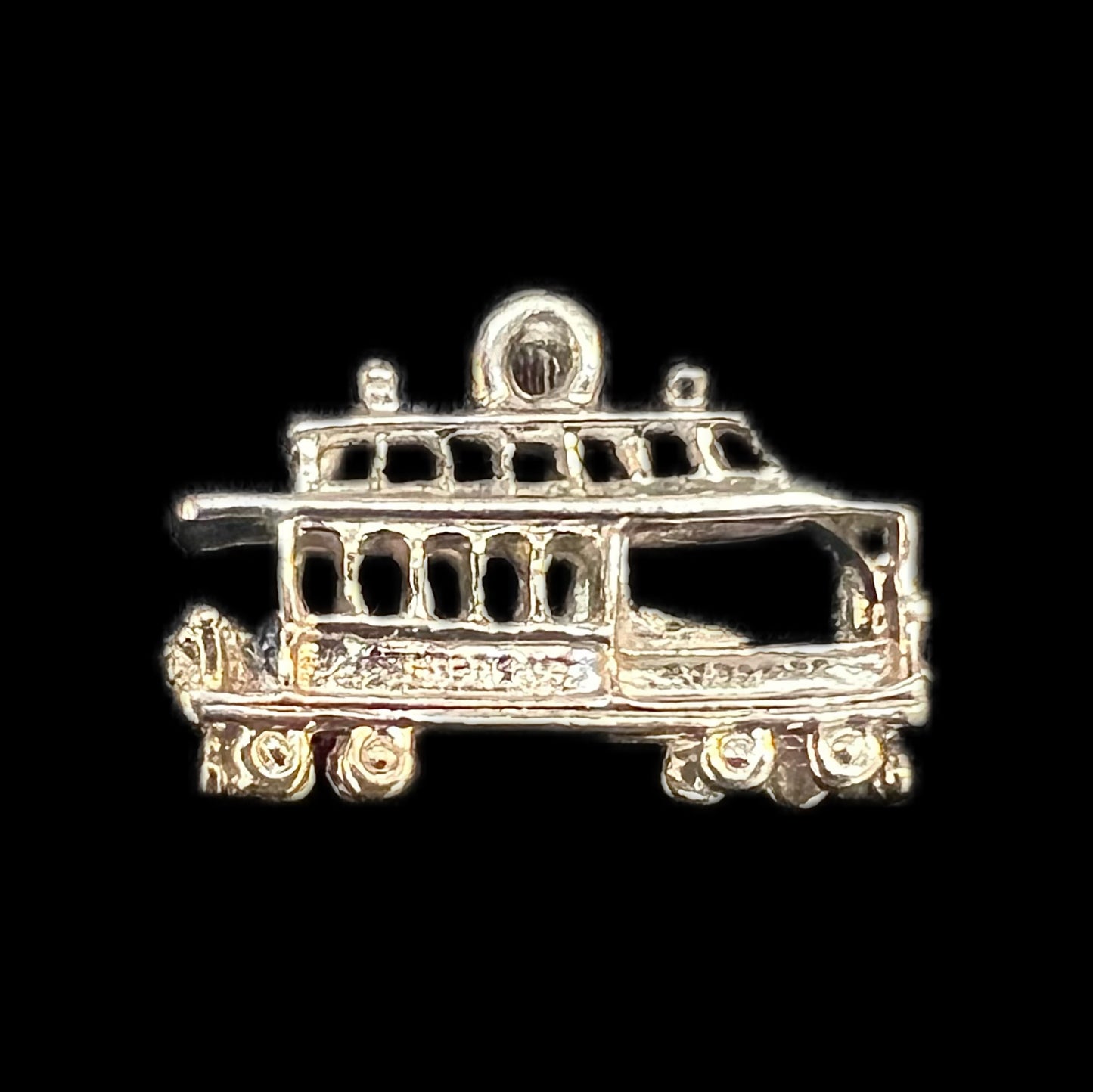 Vintage sterling silver trolley car charm