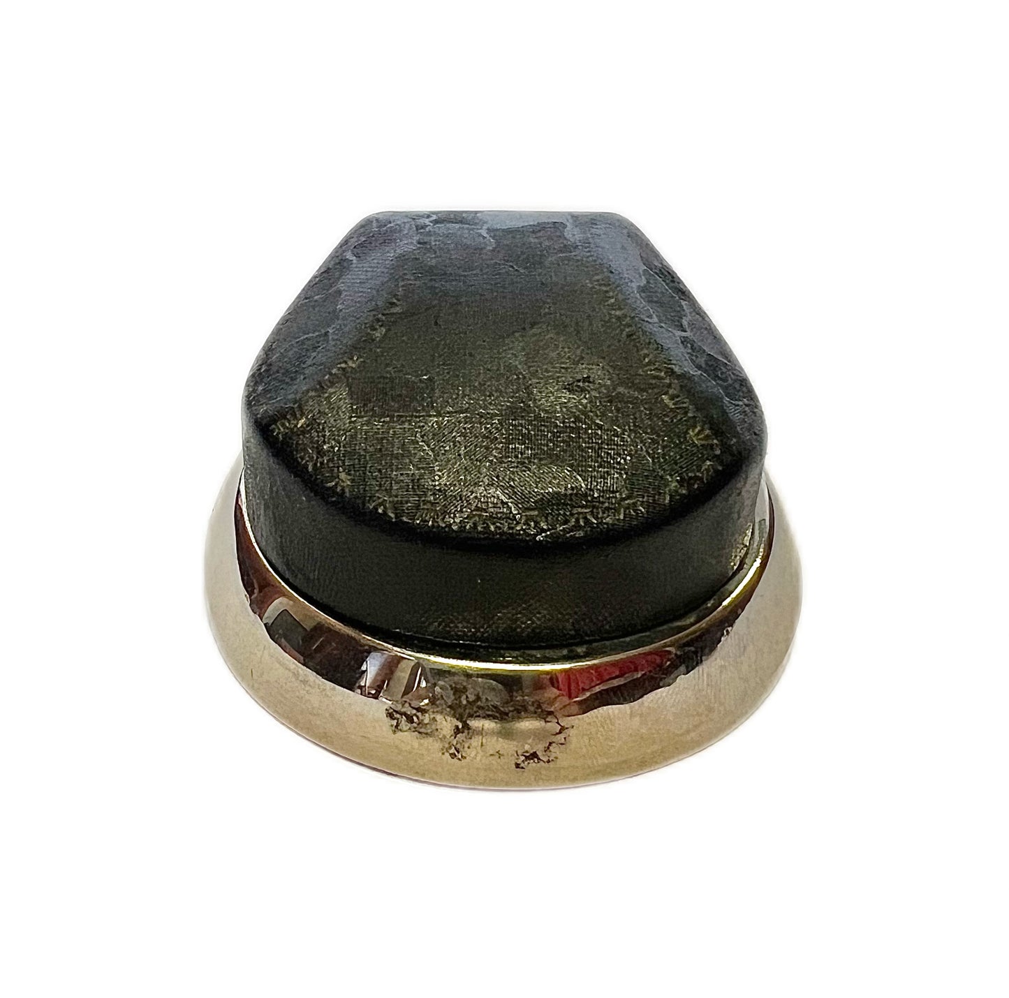 Vintage 9ct gold and lapis signet ring with associated box