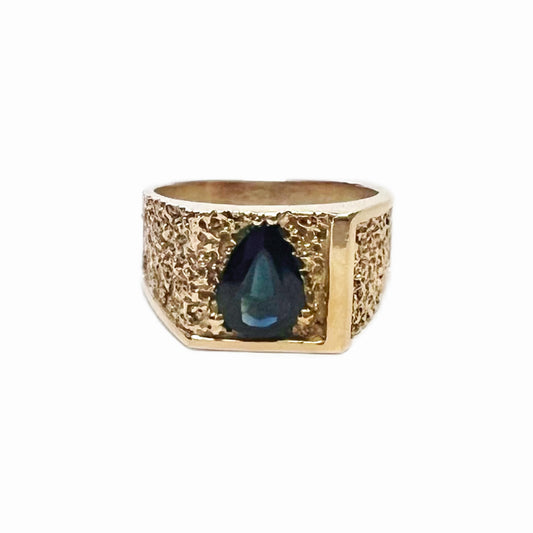 Statement vintage midcentury 9ct yellow gold gentleman’s dress ring