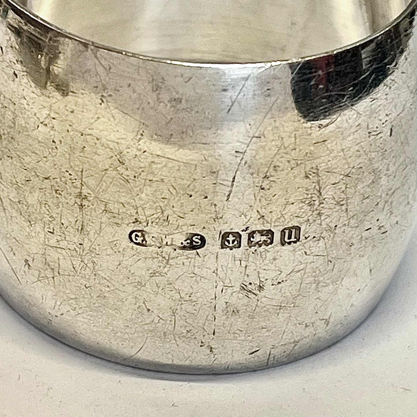 Antique 1915 George V sterling silver napkin ring