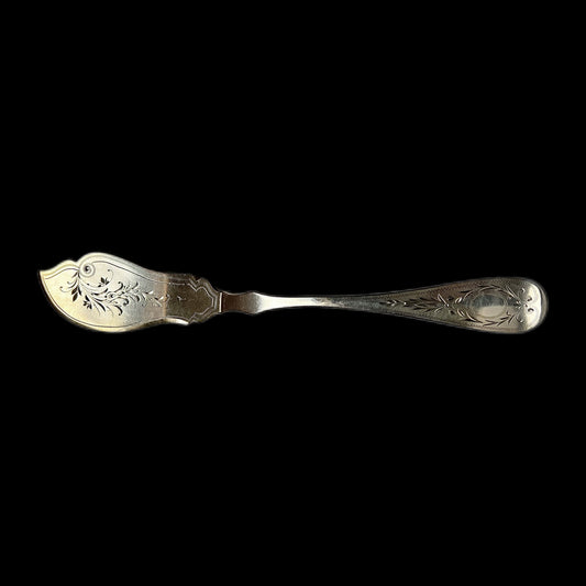 Antique Imperial Russian silver butter spreader, O.F. Wennerstrom, St. Petersburg