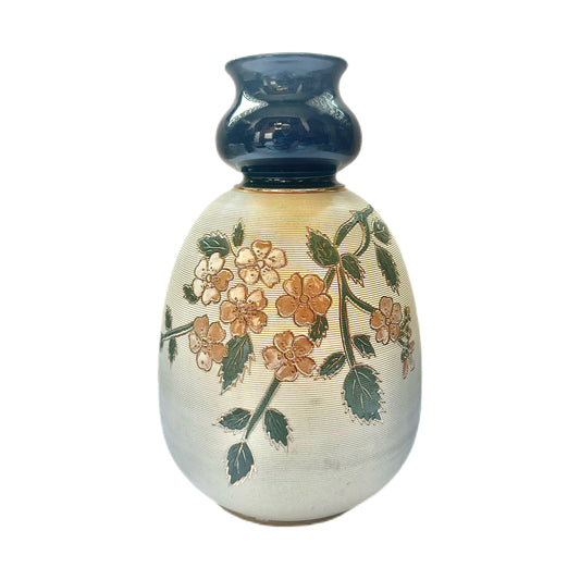 Art Nouveau stoneware vase with floral motifs, Langley Mill Pottery in England