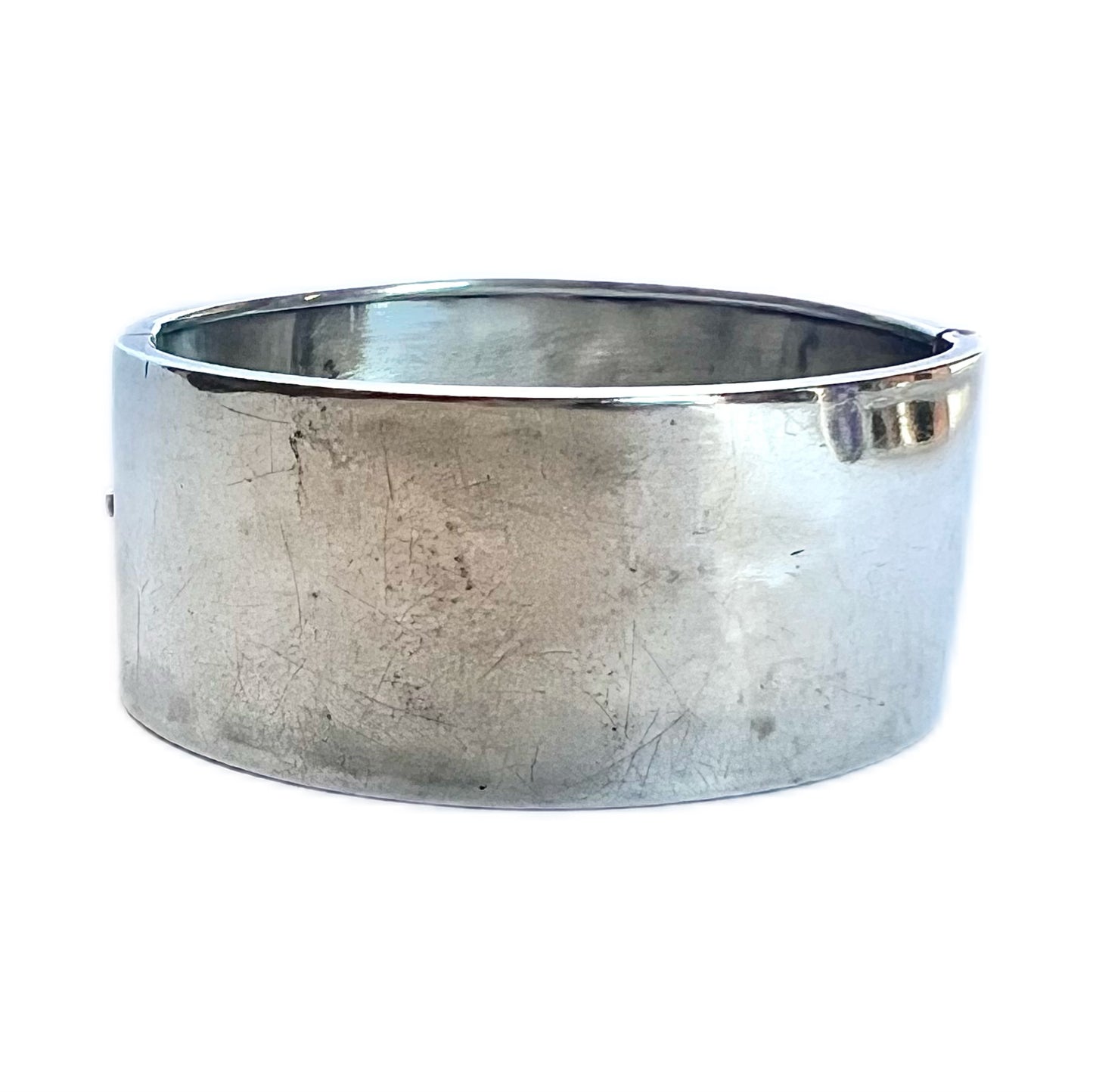 Antique Aesthetic Movement twin swallow motif sterling silver bangle