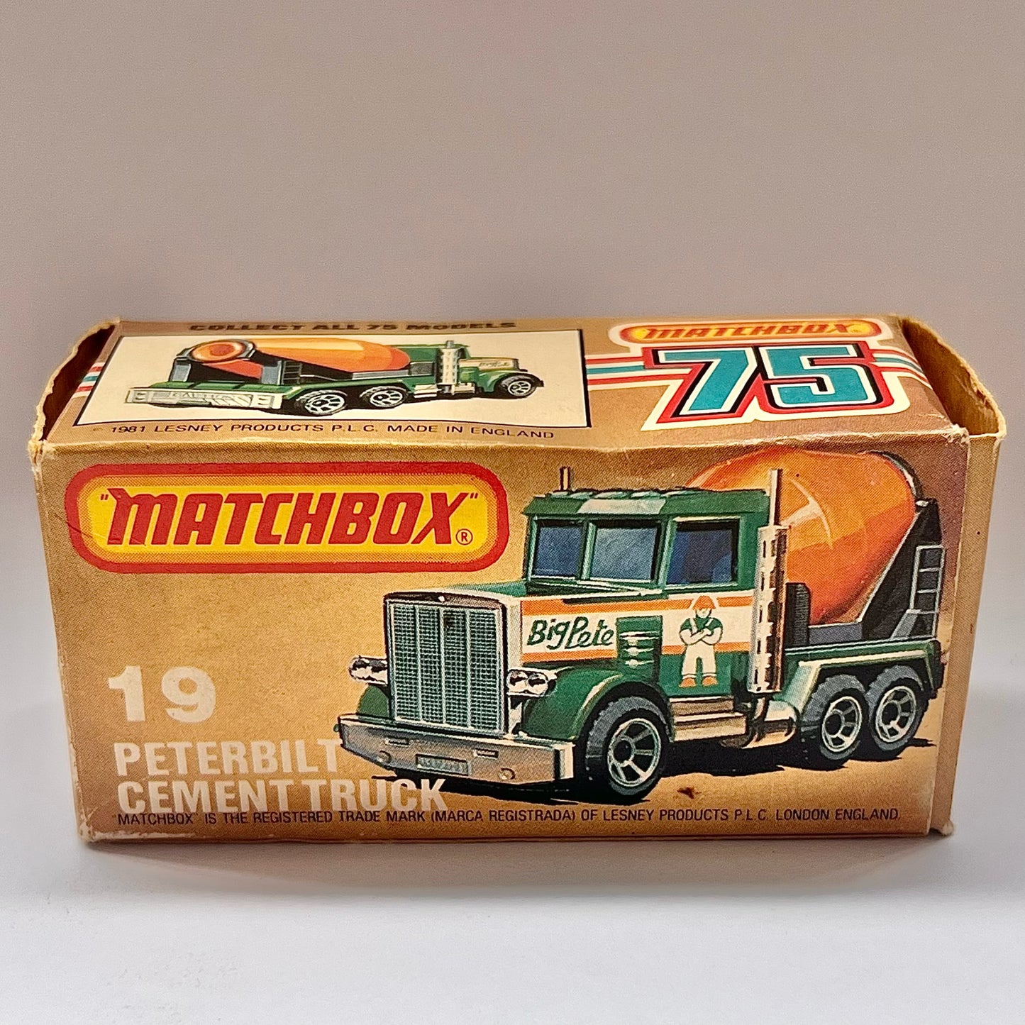 Rare MB19 Peterbilt Cement Truck Matchbox Car, made in England circa 1982