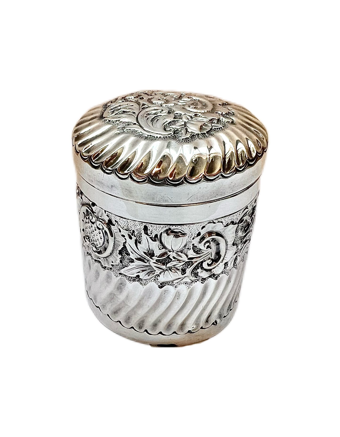 Cache Repousse Late Victorian repousse sterling silver trinket box | Cache Antiques ...