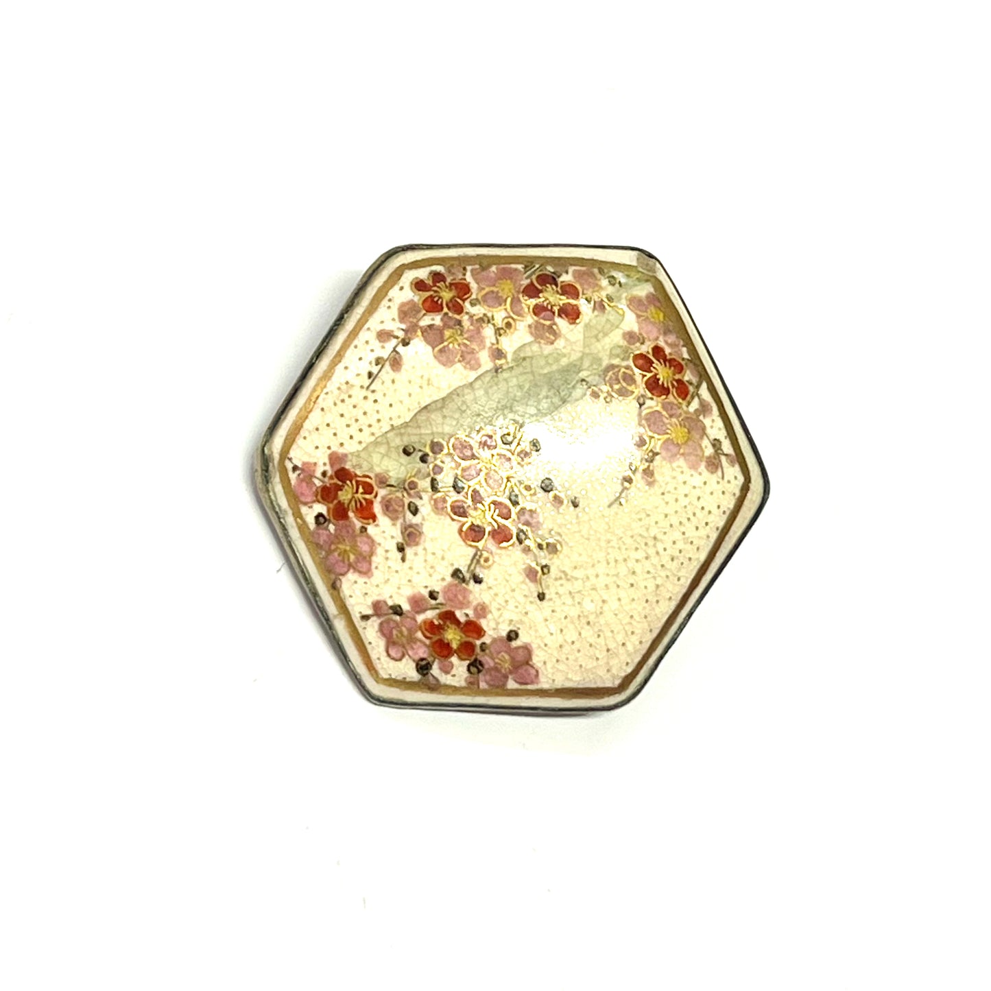 Late Meiji to Taisho Period Satsuma cherry blossom brooch