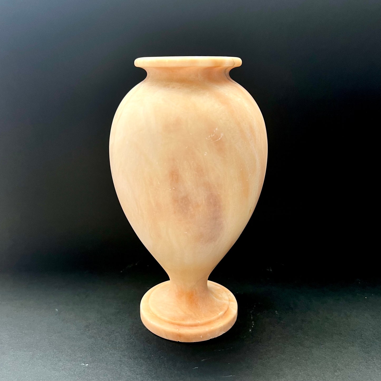 Salmon alabaster vase circa early to mid 20th century