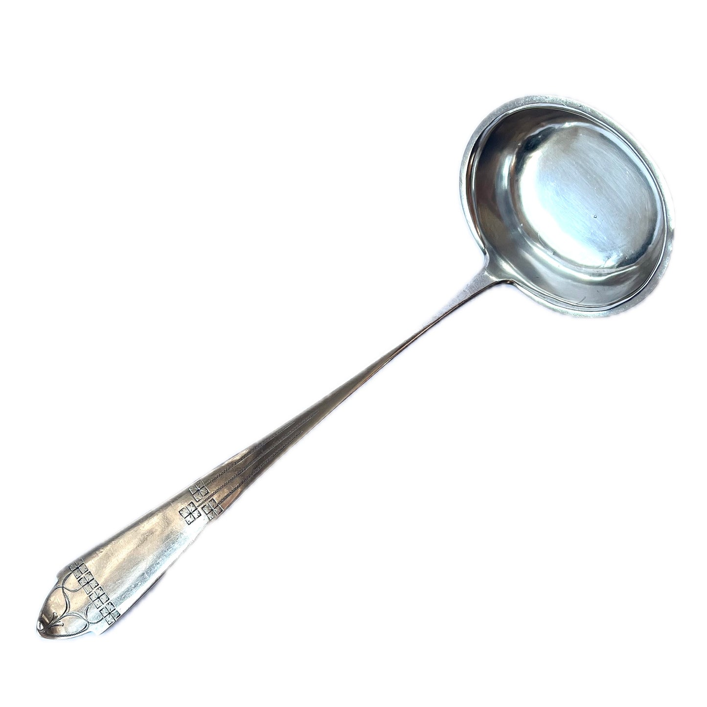 Substantial Jungenstil .800 silver ladle, circa early 20th century, marks for Sachse & Kohl