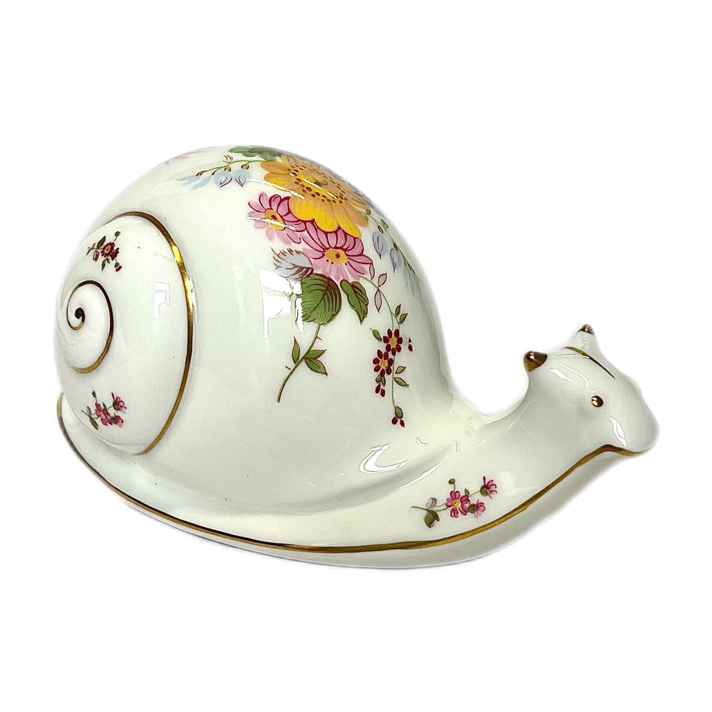 Vintage Royal Crown Derby Posies Snail paperweight figurine, 1st quality