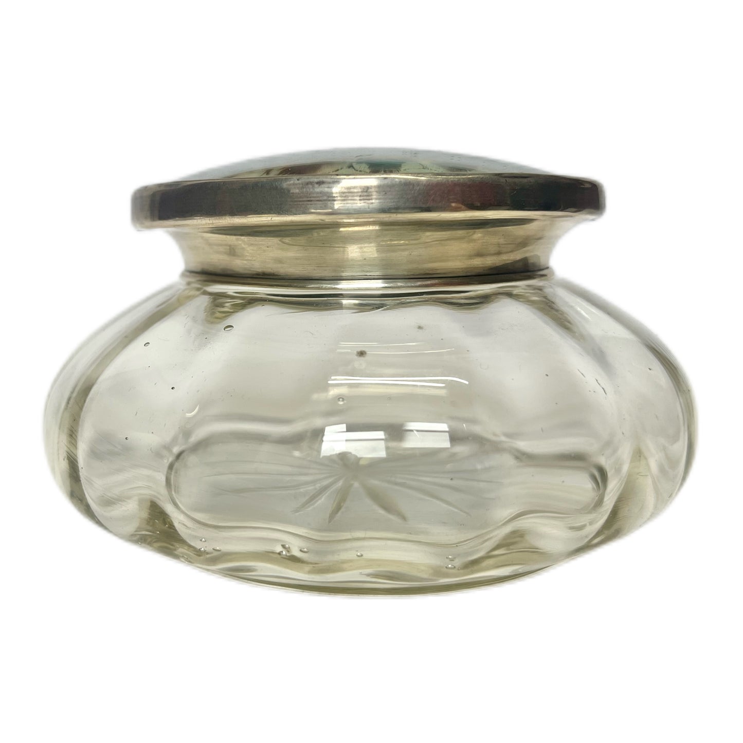 George V sterling silver lidded powder bowl, Fred H Adams & Co