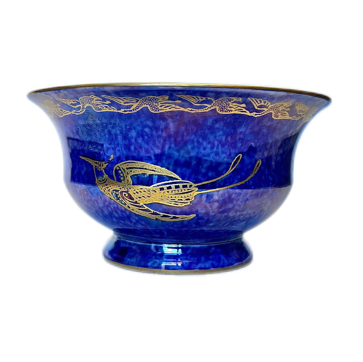 Antique Wedgwood Fairyland Lustre Hummingbird pattern bowl by Daisy Makeig-Jones
