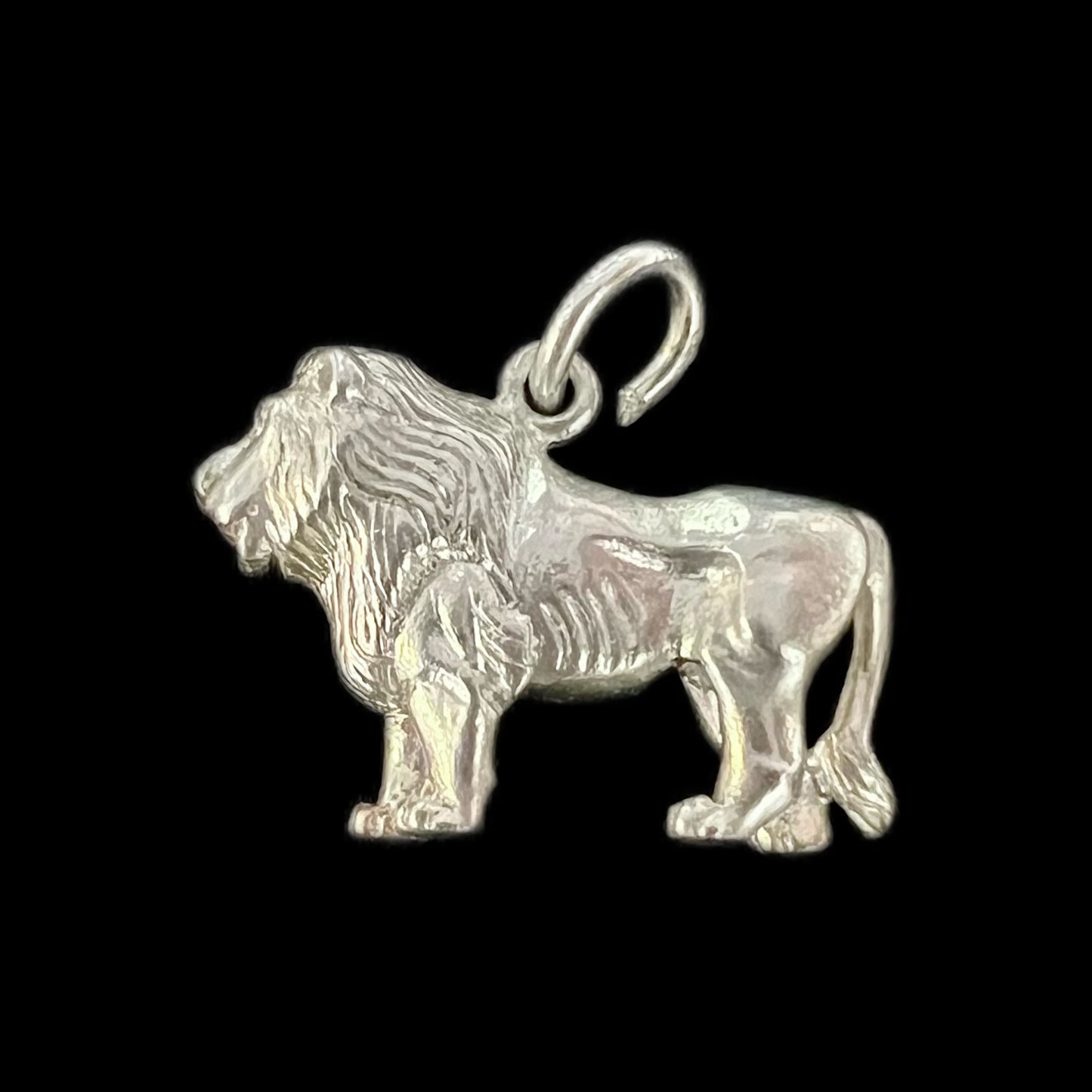 Vintage English hallmarked sterling silver lion charm
