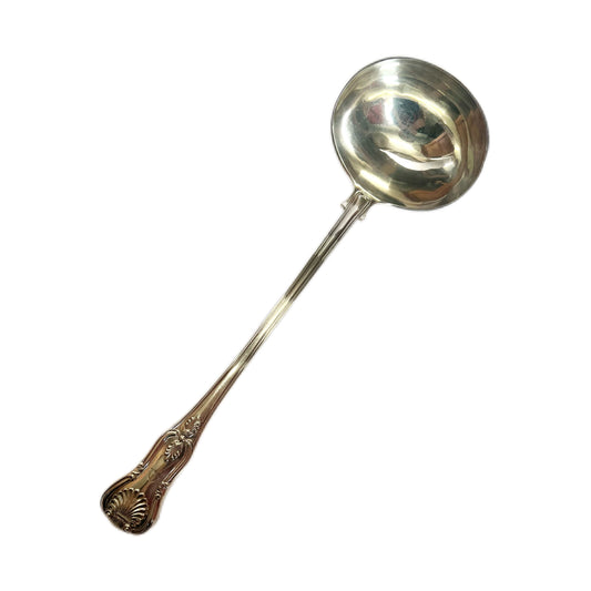 High Victorian sterling silver double-struck Kings Pattern ladle by Elizabeth Eaton