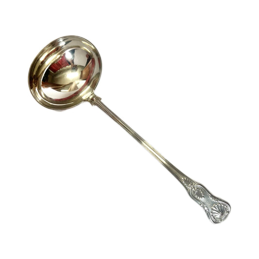 High Victorian English provincial silver double-struck Kings Pattern ladle
