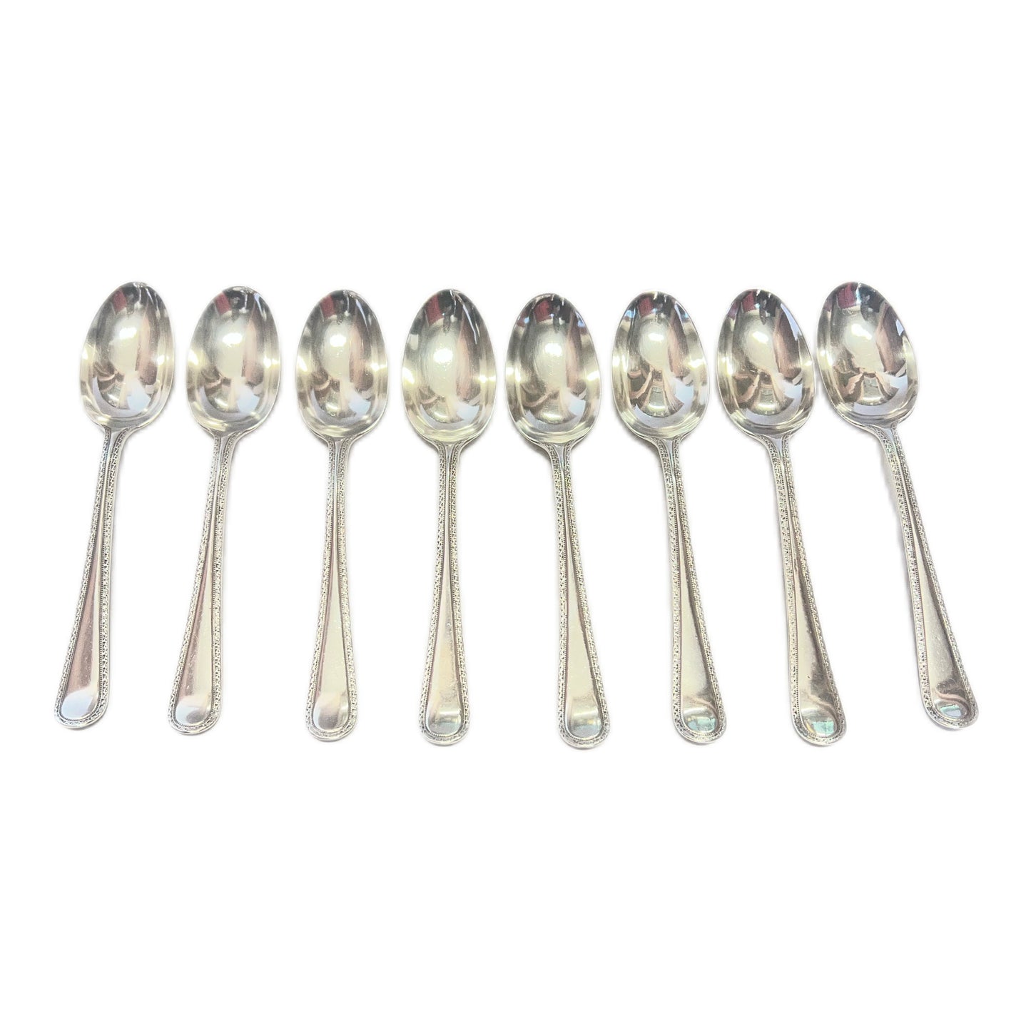 Set of 8 Victorian sterling silver teaspoons by Elkington