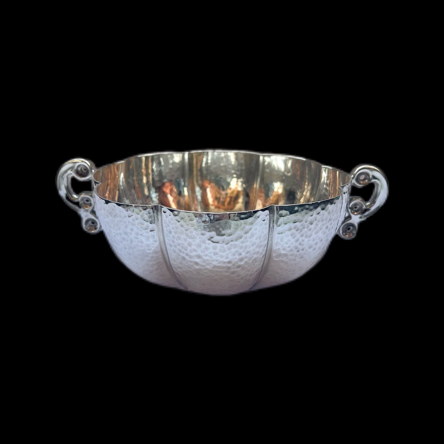 Midcentury Mexican sterling silver double-handled bowl by JRC for Tane