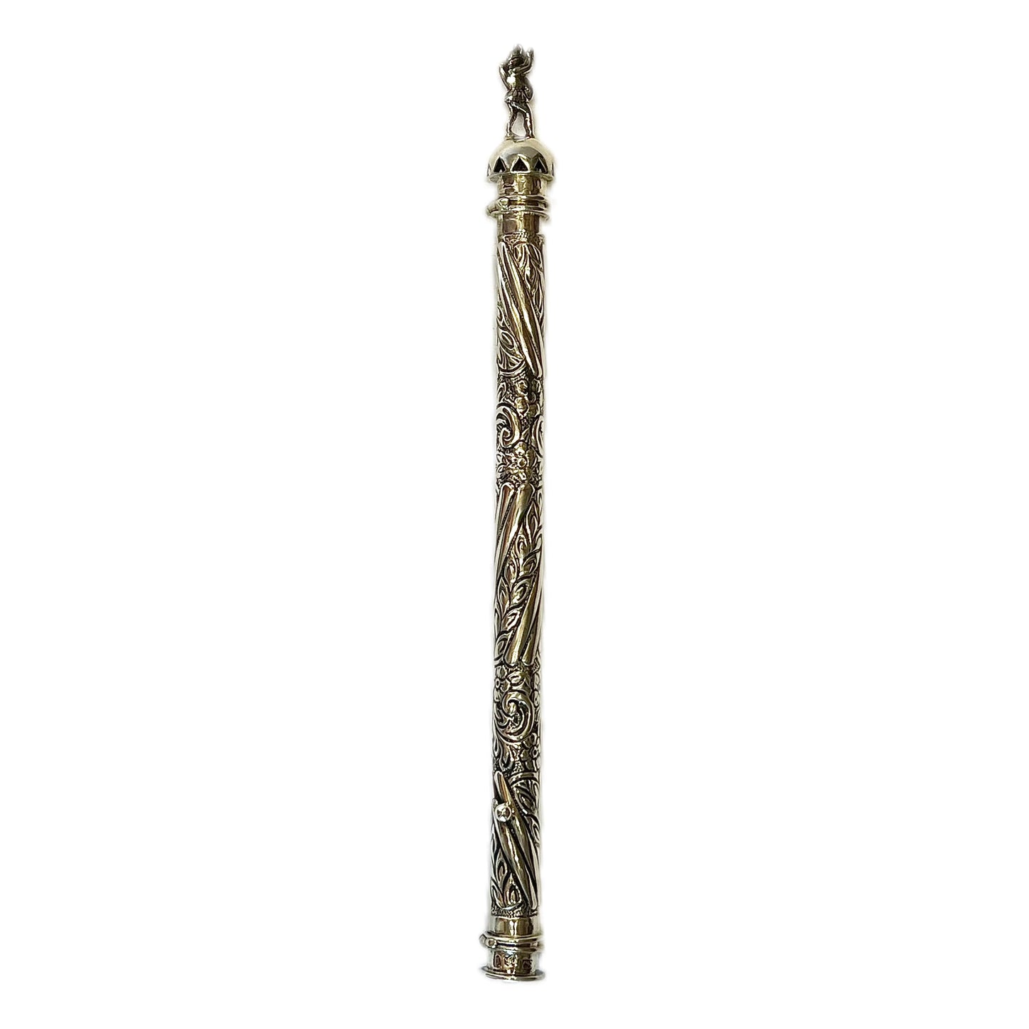 Late Victorian crested sterling silver ‘Mr Punch’ novelty sealing wax & matches holder