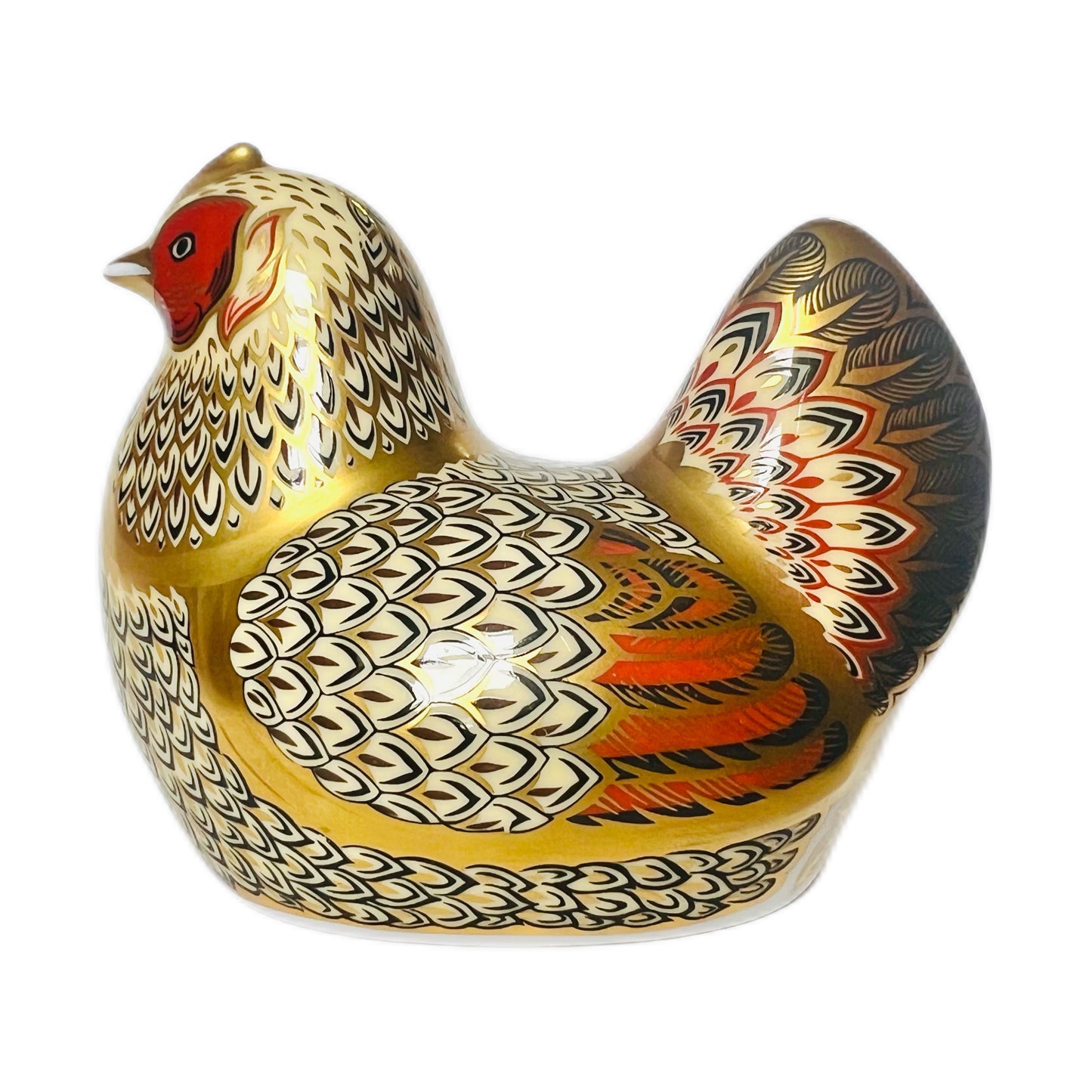 皇家皇冠德比复古“农场母鸡”镇纸摆件，品质上乘