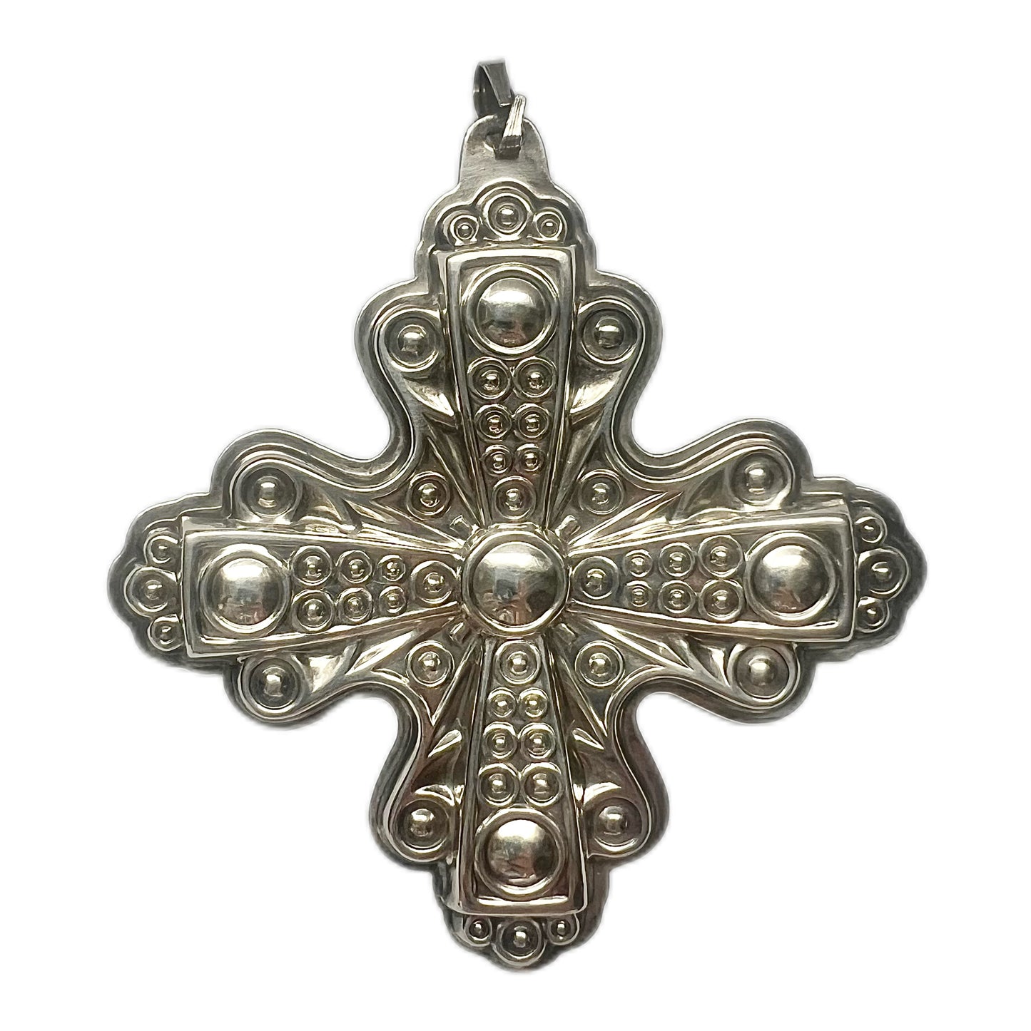 Vintage sterling silver Christmas Cross ornament by Reed & Barton, 1970s