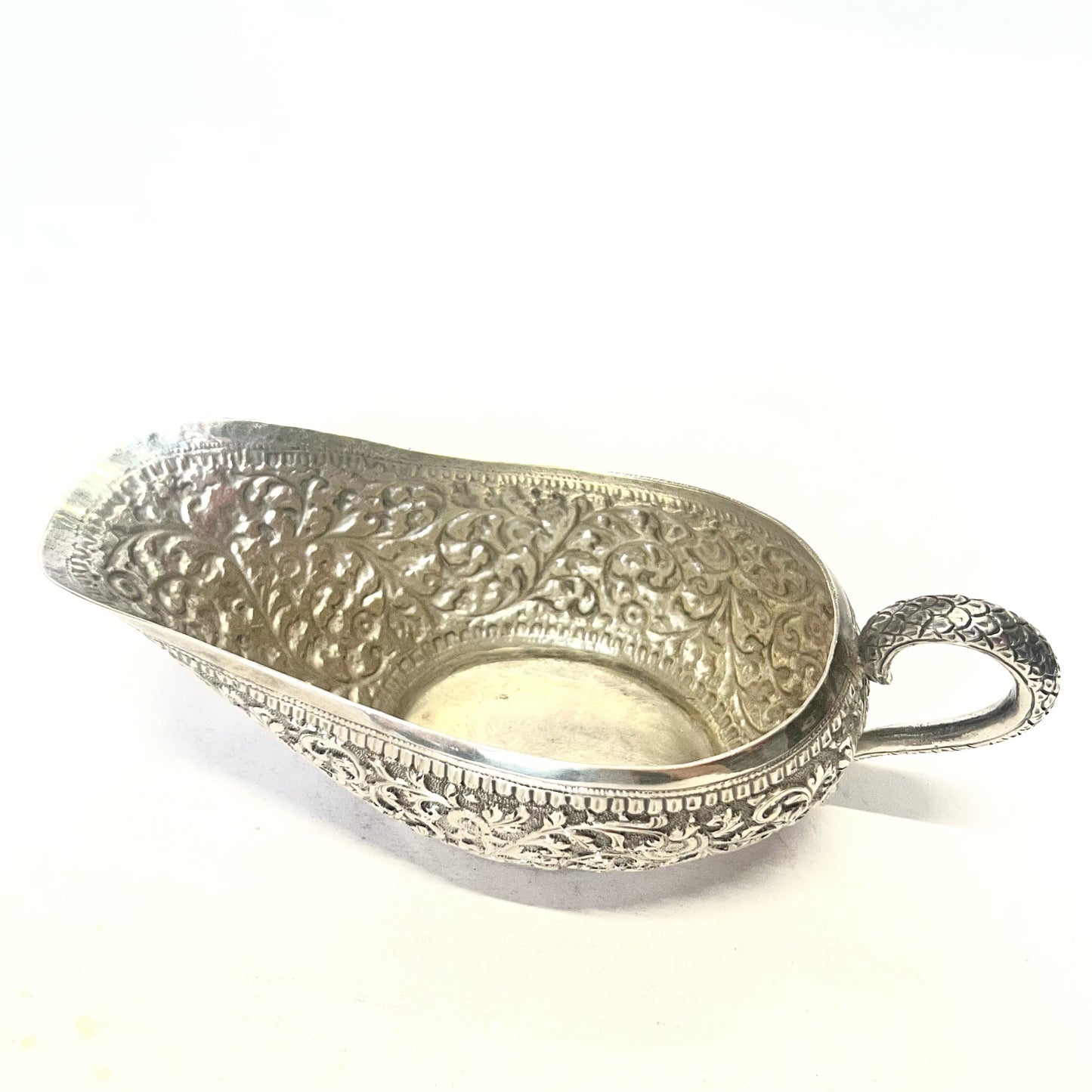 Antique Anglo Indian Raj period Kutch silver jug and bowl