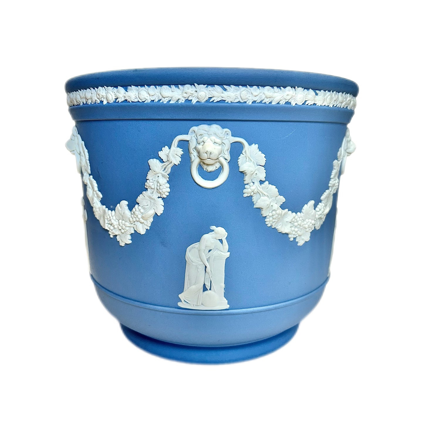 Large vintage blue Wedgwood jardiniere circa 1950s