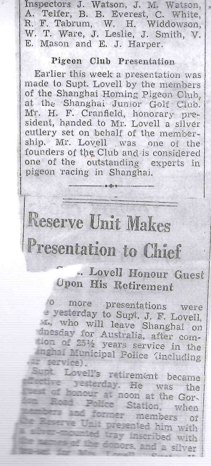 Near antique Chinese export silver Tuck Chang card holder, estate of Shanghai Police Supt. J.F. Lovell