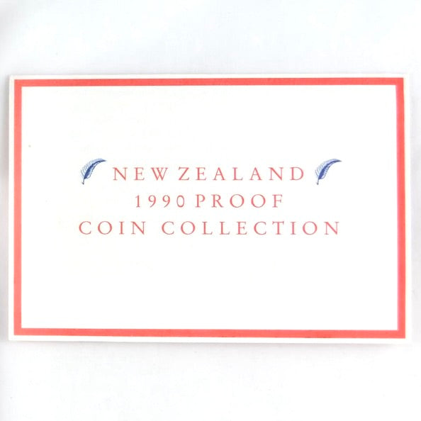 Vintage New Zealand 1990 Proof Coin Set, issued by the Reserve Bank of New Zealand