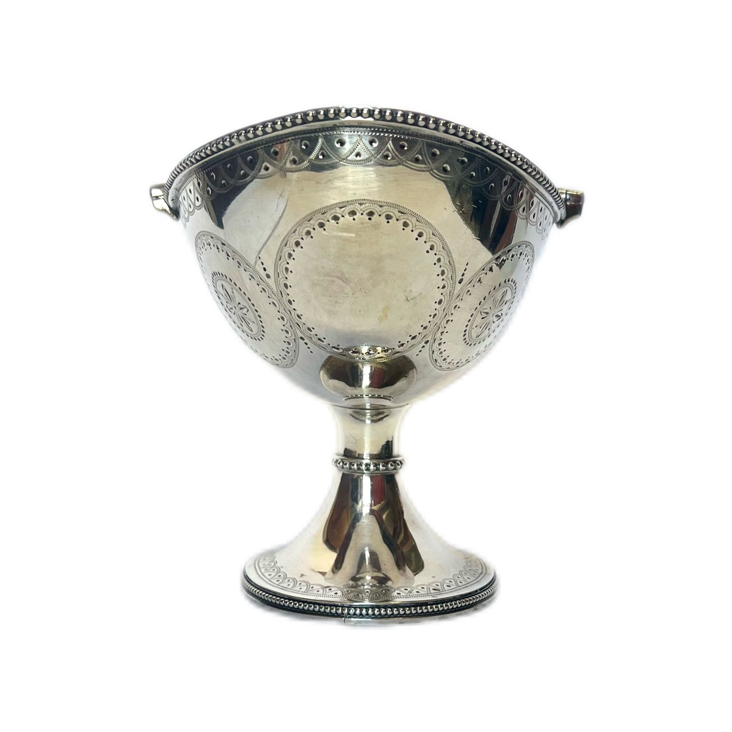 Antique Victorian sterling silver swing-handled basket, London, 1870