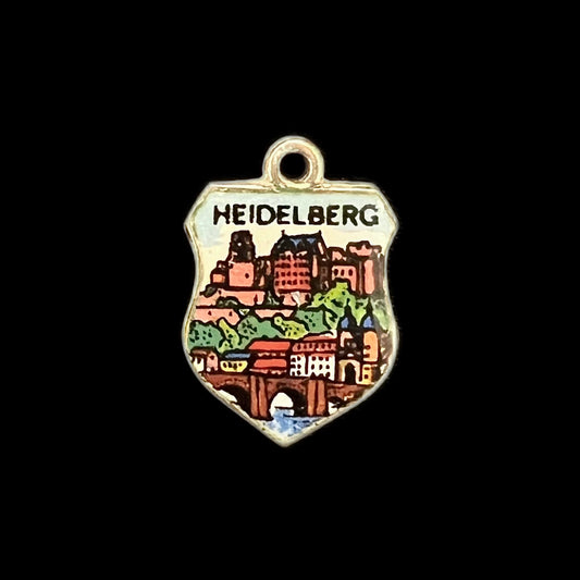Vintage Heidelberg enamel and .800 silver souvenir charm