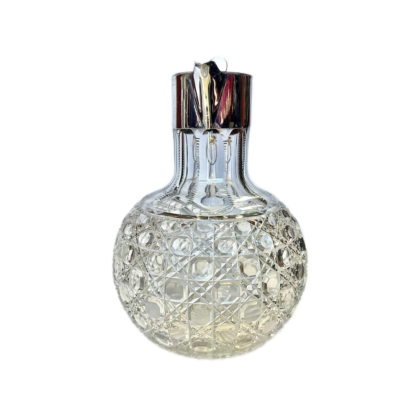 Late Victorian sterling silver and cut glass claret jug, London, 1897, William Gibson & John L. Langman