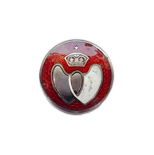 Vintage 1960s sterling silver and enamel English National Blood Donor pin badge