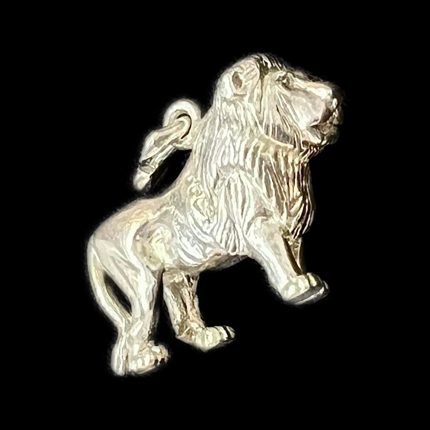 Vintage English hallmarked sterling silver lion charm