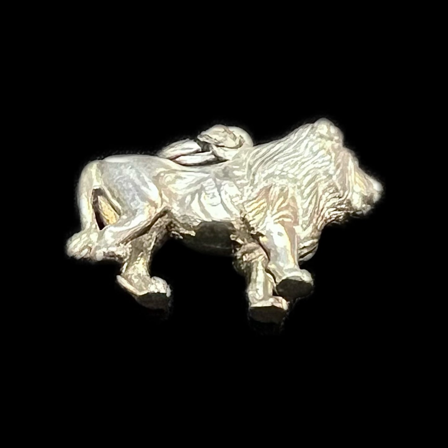 Vintage English hallmarked sterling silver lion charm