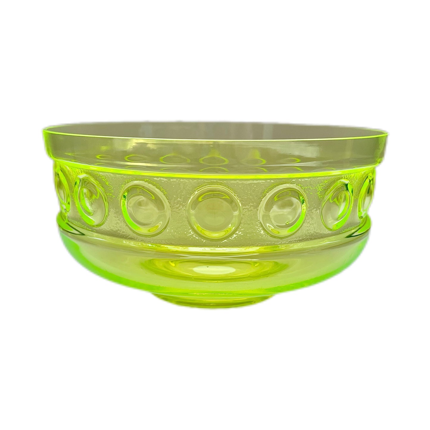 Rare midcentury modern uranium glass bowl by Riihimäki / Riihimäen Lasi glassworks, 1960s