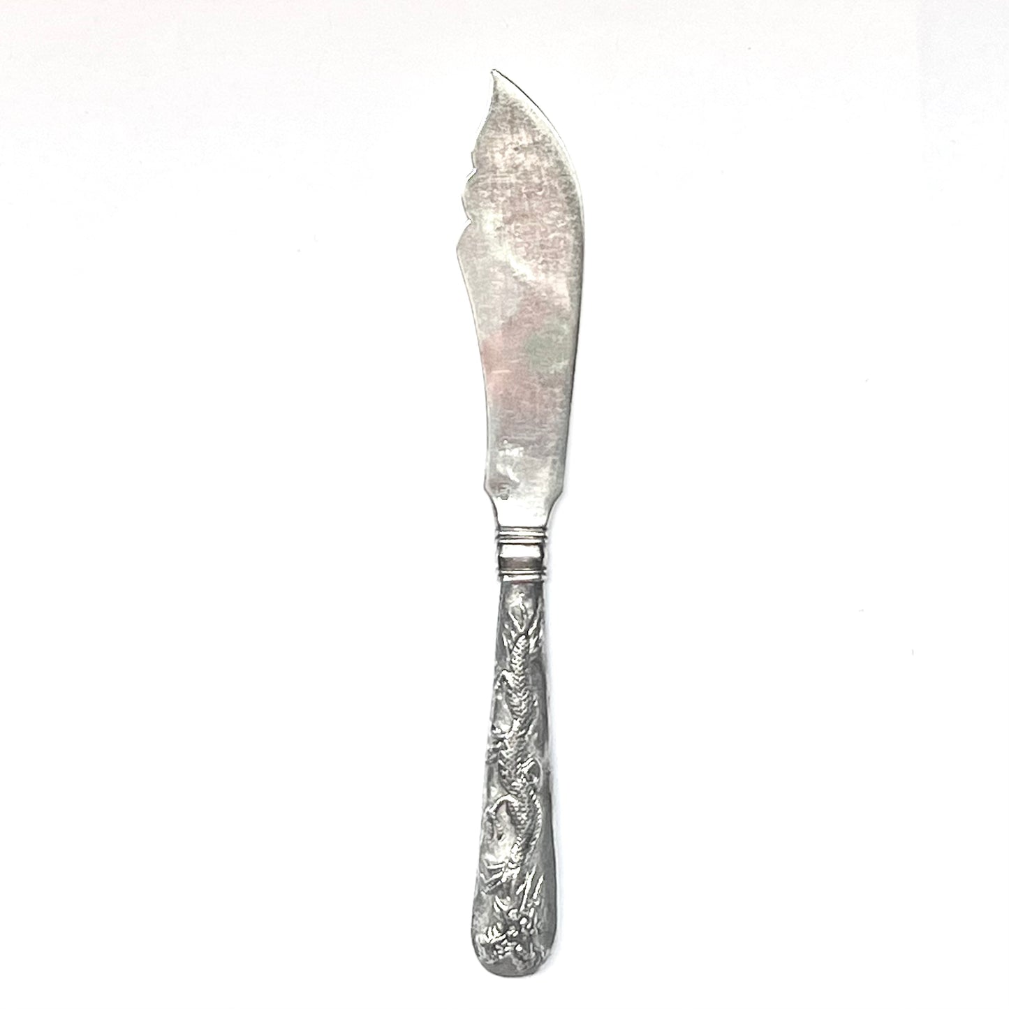 Antique Chinese export silver condiment or cocktail knife, circa mid to late 19th century, Hung Chong, Shanghai, 1830 to 1925.