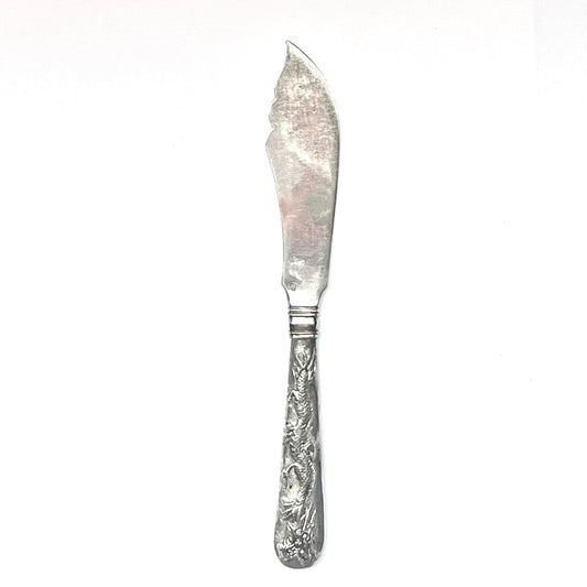 古董中国出口银质调味品或鸡尾酒刀，约 19 世纪中后期，上海鸿昌，1830 年至 1925 年。