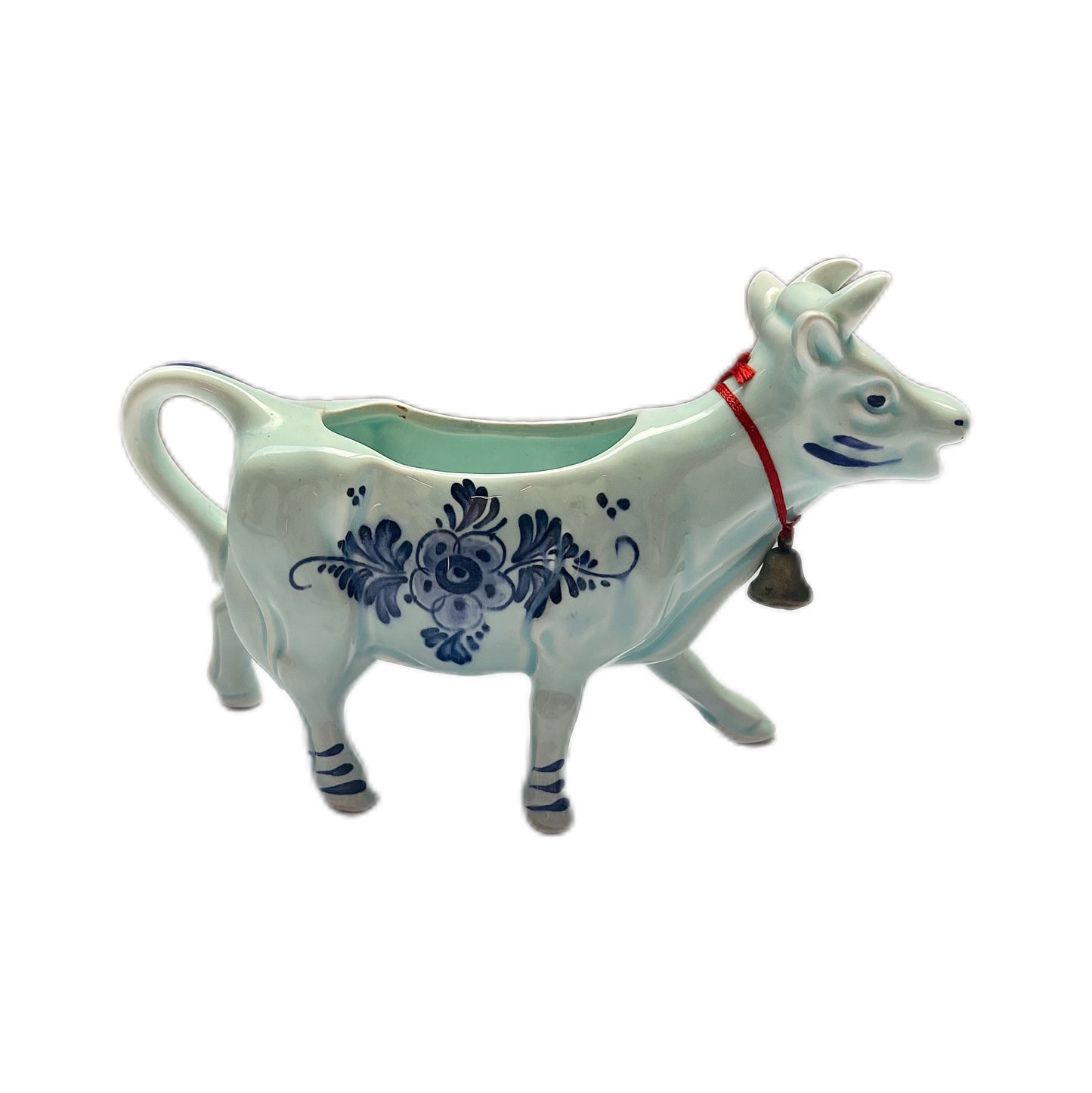 Mid to late 20th century Dutch Delft pottery cow creamer jug