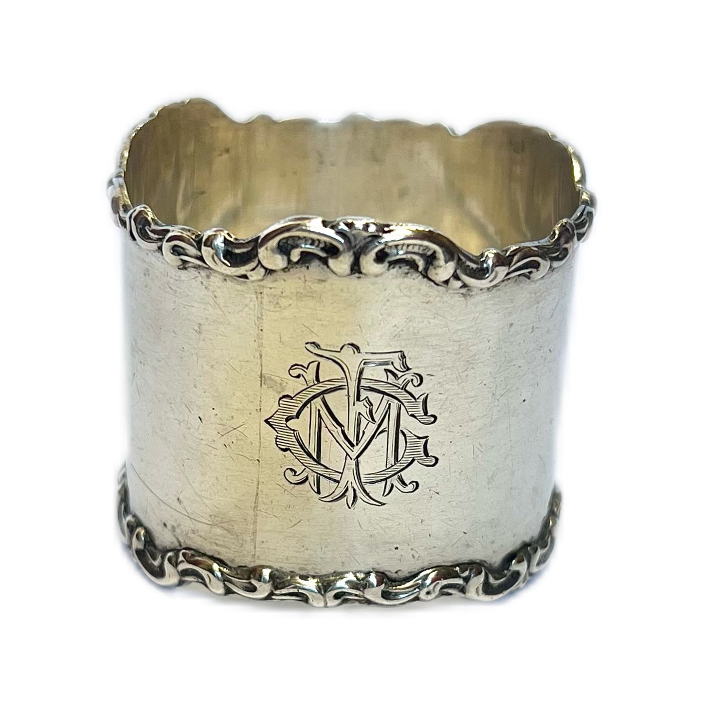Antique Edwardian sterling silver napkin ring retailed by J.C. Vickery