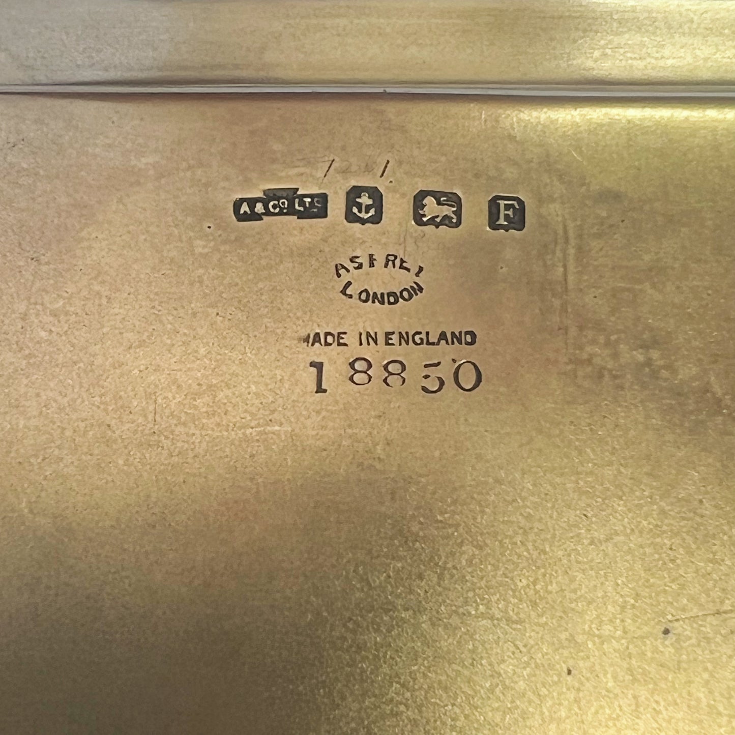 George V Asprey of London near antique gilt on sterling silver desk set