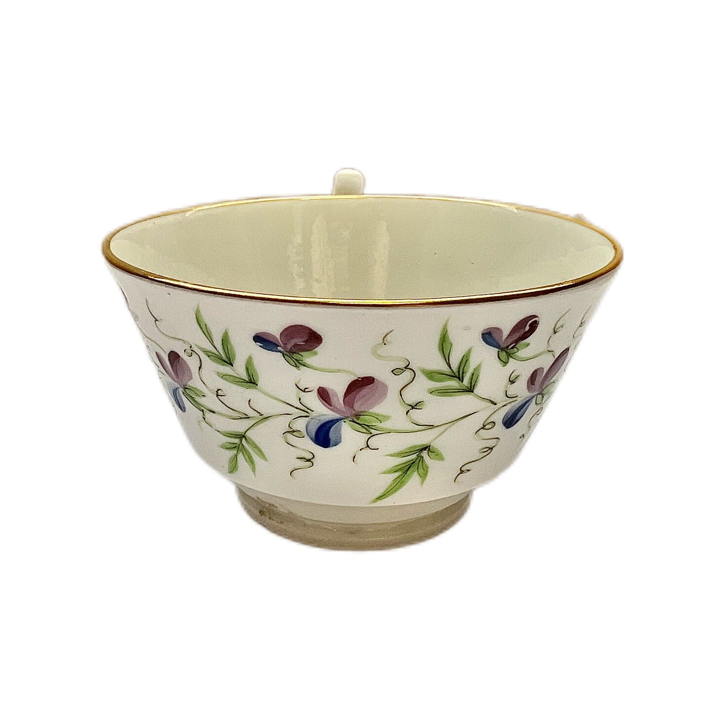Late Georgian gilt and hand-painted floral teacup