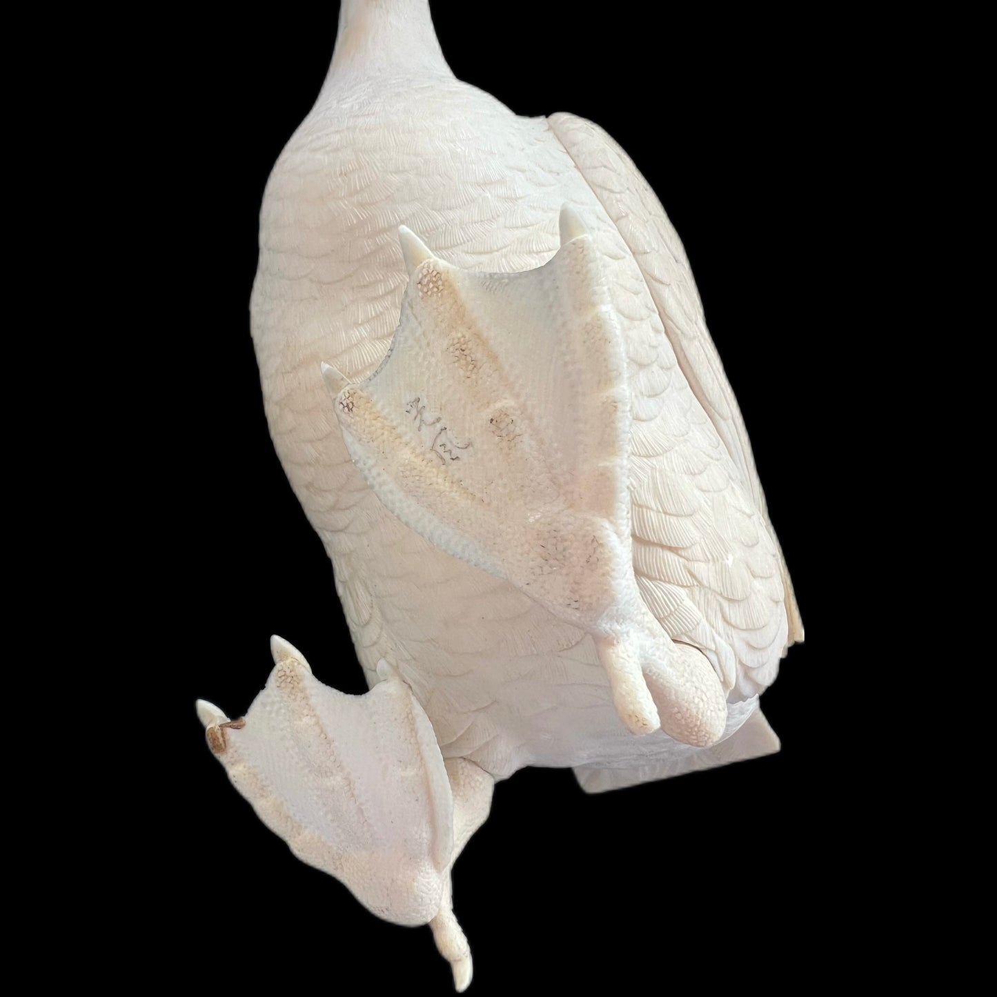 Large and highly important Meiji period Tokyo School ivory duck okimono by Miura Kōfū, Mitsukaze