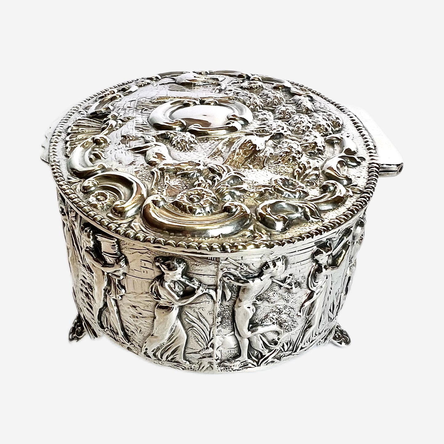 Late Victorian sterling silver jewellery casket, Thomas Hayes